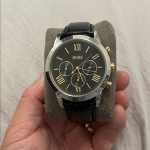 Boss Black and Gold Chronograph Watch
